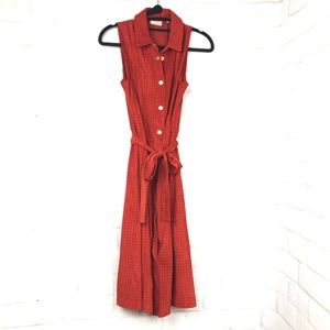 New York and company orange suede eyelet dress